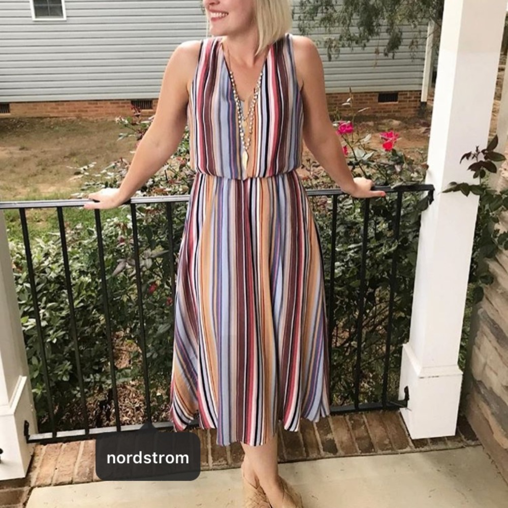 Wayf striped midi dress